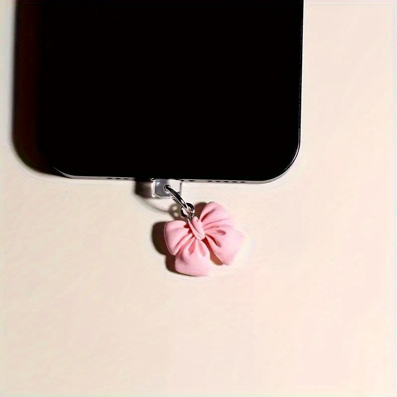 1pc Bow- Mobile Phone Charging Port Dust Plug/for Iphone/type-c/ Port