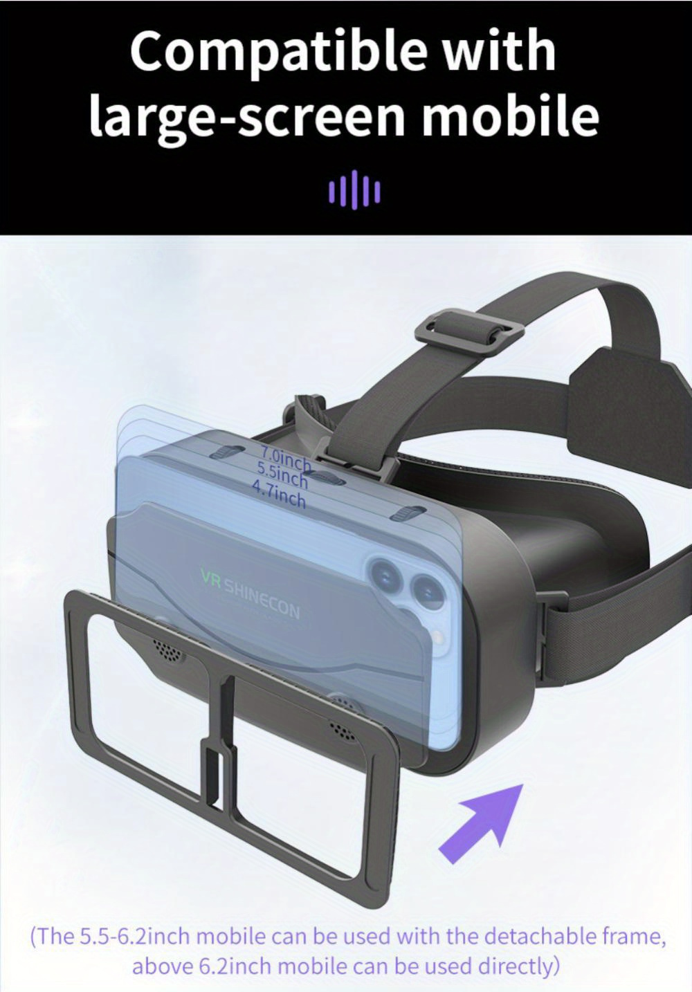 1pc 3D Immersive VR Headset for iPhone/Android Smartphones - Equipped with Proximity Sensor, Connector, Controller, Binoculars Design, PVC Material, Role-Playing Game Accessories, Suitable for