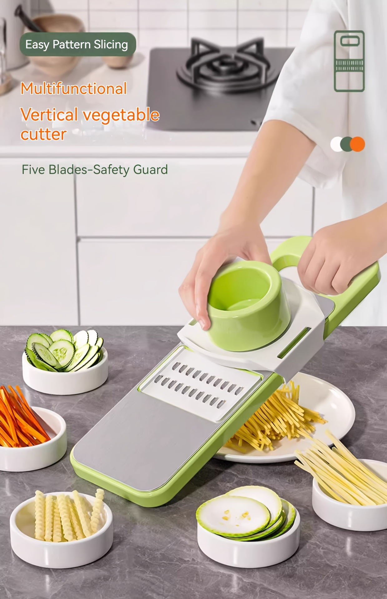 multi functional   piece set 5 cutting heads stainless steel multifunctional vegetable slicer and slicer   potatoes   etc essential kitchen tool slicer for food and vegetables details 1