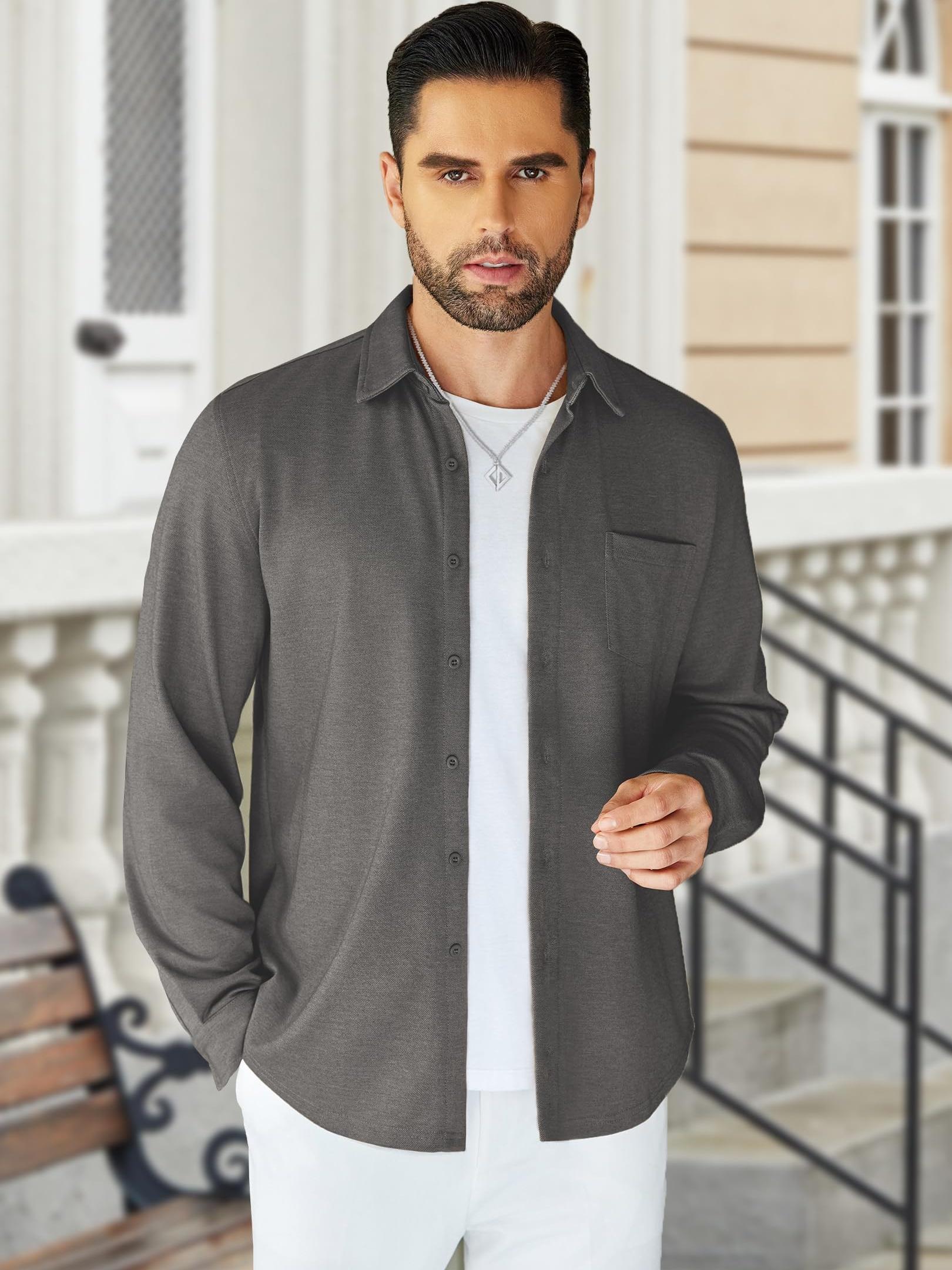 long sleeve mens casual dress shirts Men's Casual Long Sleeve Shirts