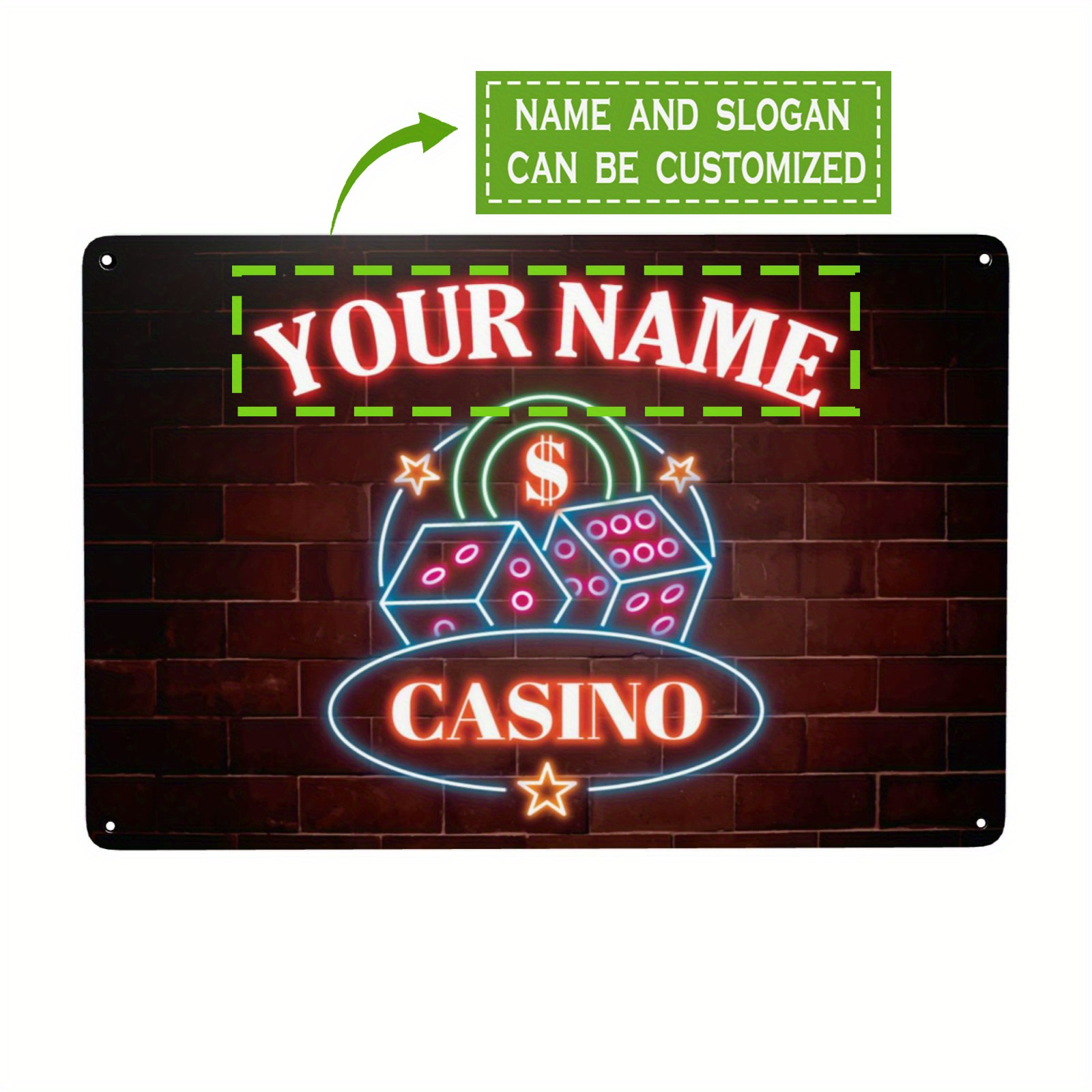 

Customizable Neon Sign With Your Name: Personalized Gift Decor For Walls, Fences, Or Gates - 8x12 Inch Metal Plaque