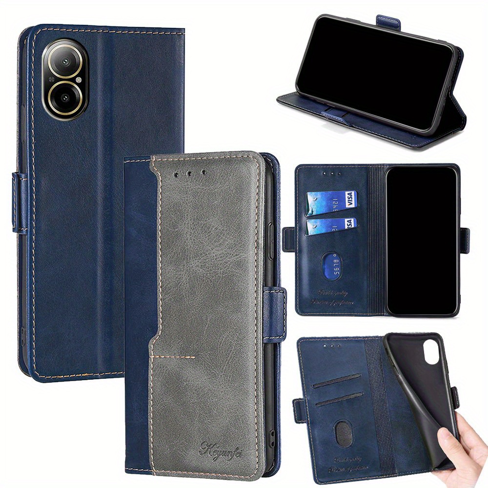 

Business Wallet Card Slots Holster Durable Support Retro Leatherette Wallet Flip Case For Realme C20 C21 C21y C25y C31 C30 C30s C35 C55 C53 C51 C61 C63 C65 C67 4g 5g C33 2022 C33 2023 Pu