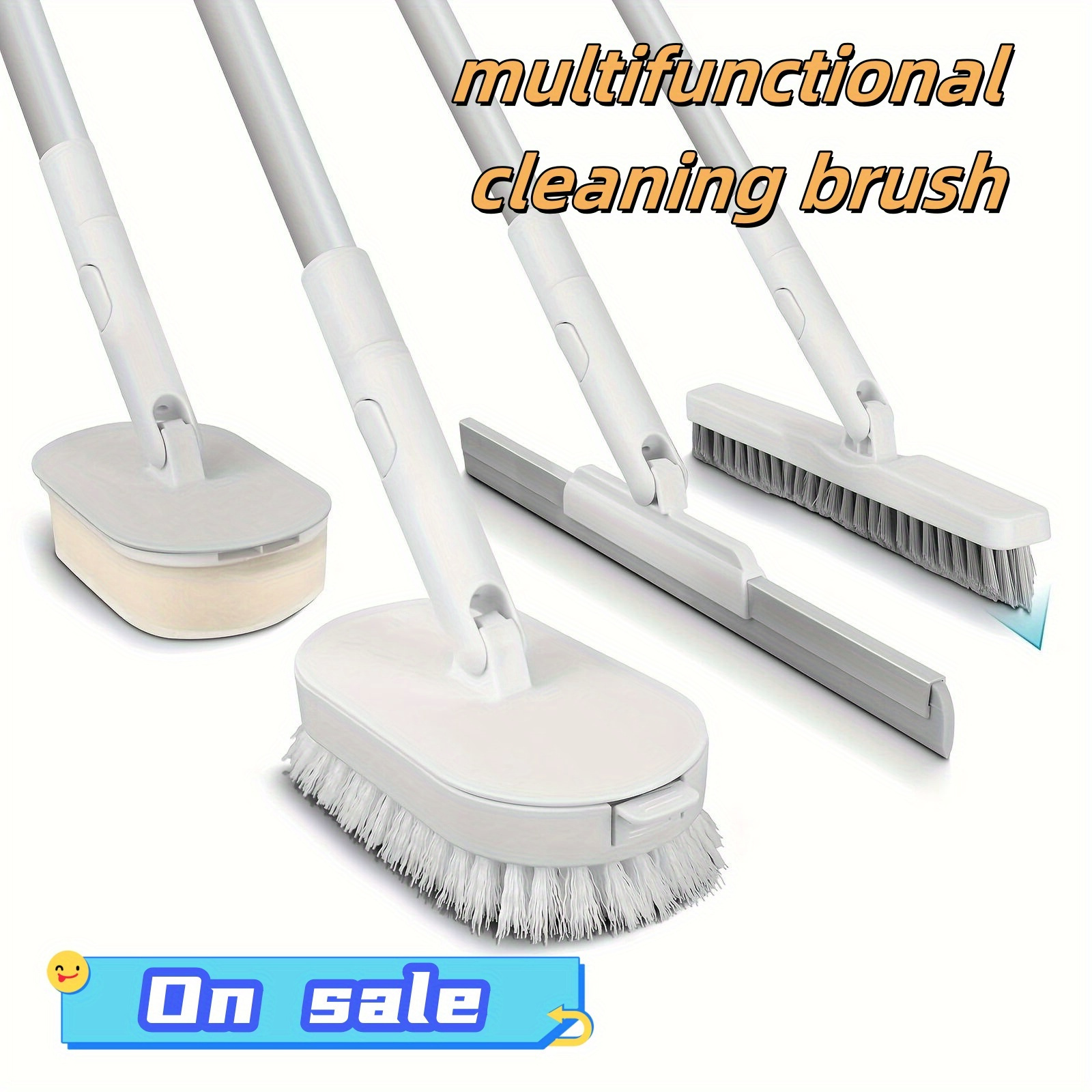 

Set Of 4 Cleaning Tools, Suitable For Any Room Such As Bedroom, Bathroom, Living Room, Etc., With 2 Powerful Cleaning Brushes, A Water Scraper, And A Polishing Brush To Keep Your Home As Clean