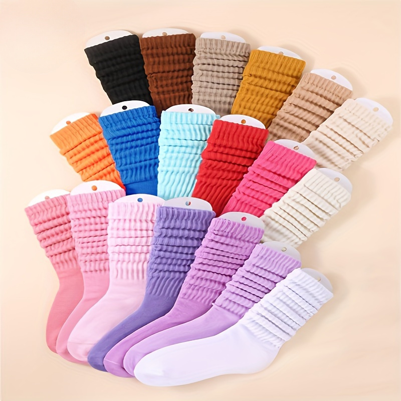 

6/10 Pairs Cozy & Trendy Slouch Socks For Women - , Knit Calf Stockings, Fall & Winter, Machine Washable