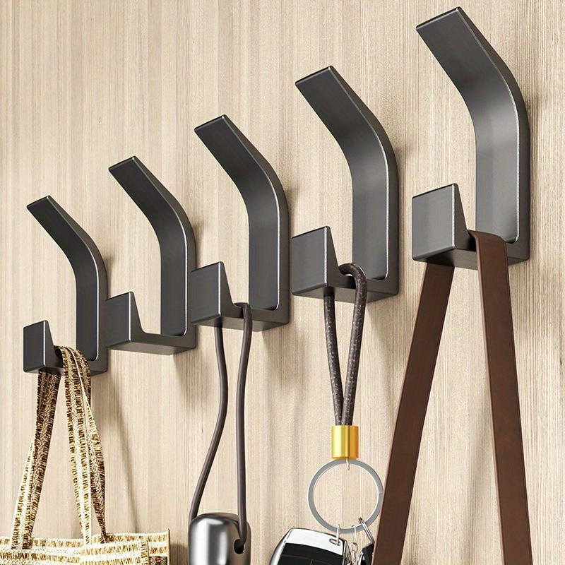 

6-pack Wall Mount Coat Hooks - Easy Install, Plastic Material, Casual Style, No Punching Required, Multipurpose Hanging Hooks For Clothes, Towels, Wardrobe, Door, & Cabinet