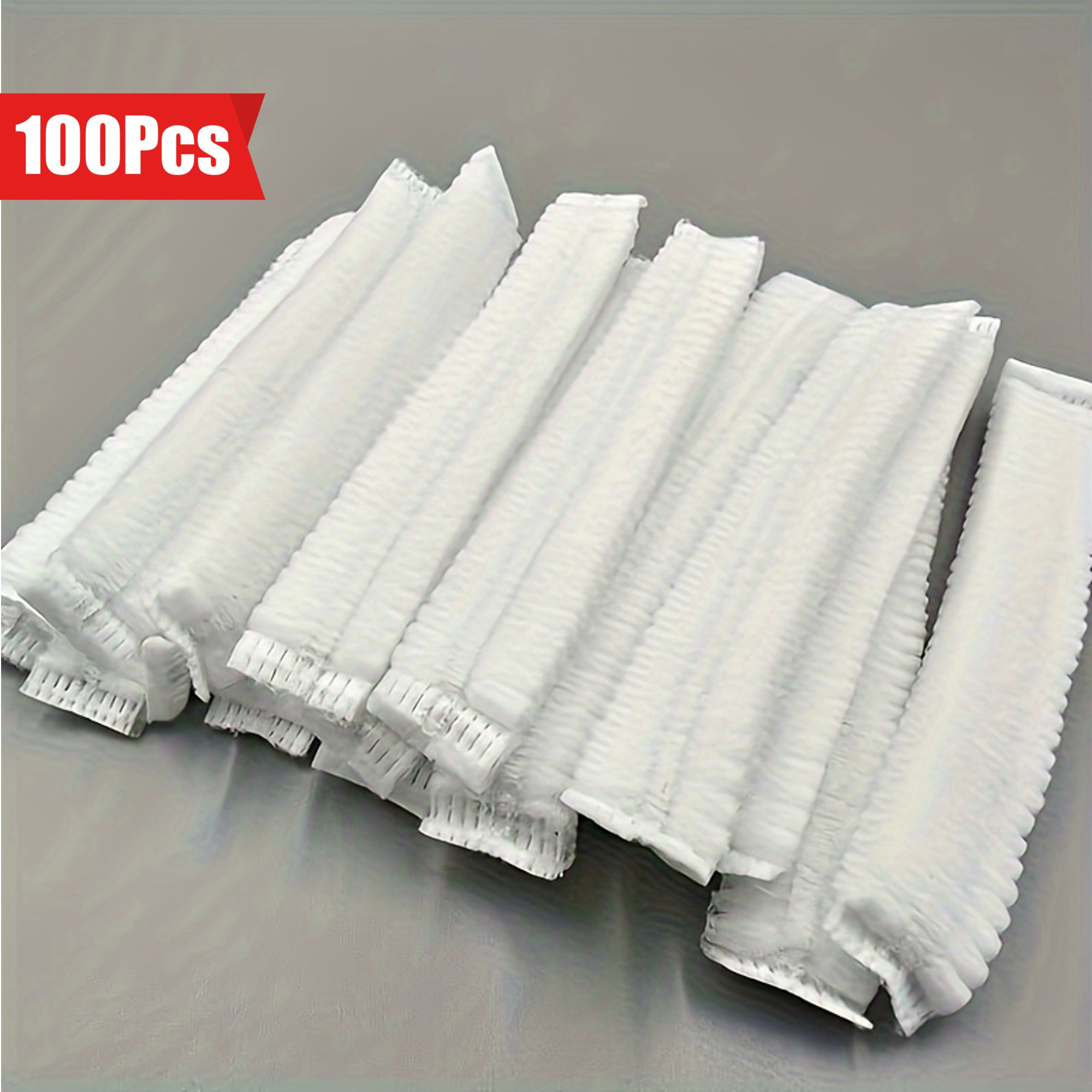 

100pcs Nylon Disposable Hair Nets - Shower Caps, Dust-proof, Sanitary Protection For , Hospital & Beauty