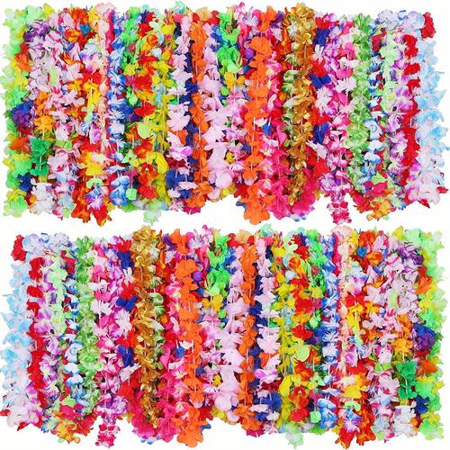 30 peças de colares de leis havaianos e de cabeça adequados para festas luau, de flores lei para decorações de casamento, aniversário e praia, lembrancinhas de festa luau tropical, casamento, artigos para festa temática havaiana