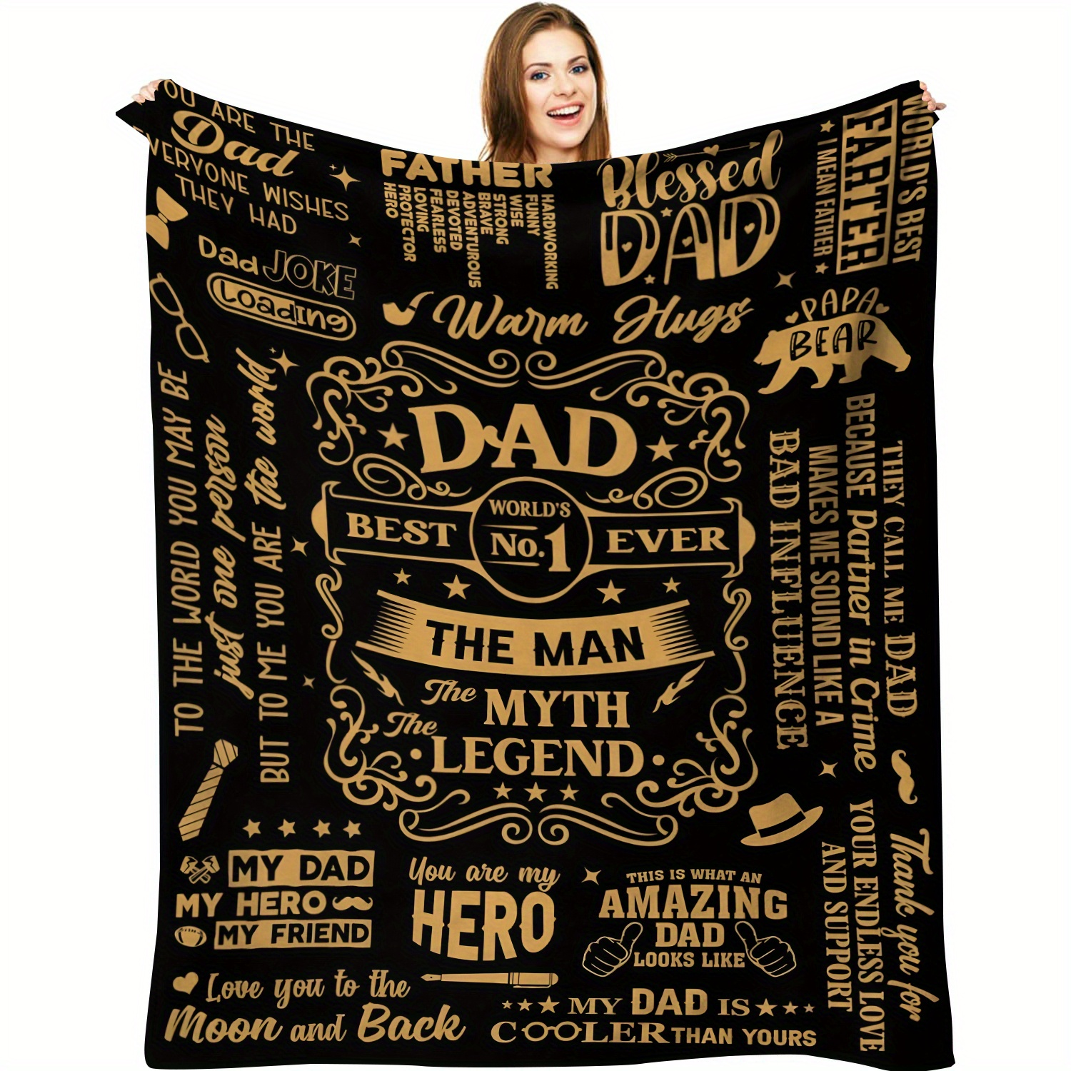 

World's Best Dad Soft Flannel Throw Blanket - Cozy, Warm, And For All - Perfect Gift For Dad
