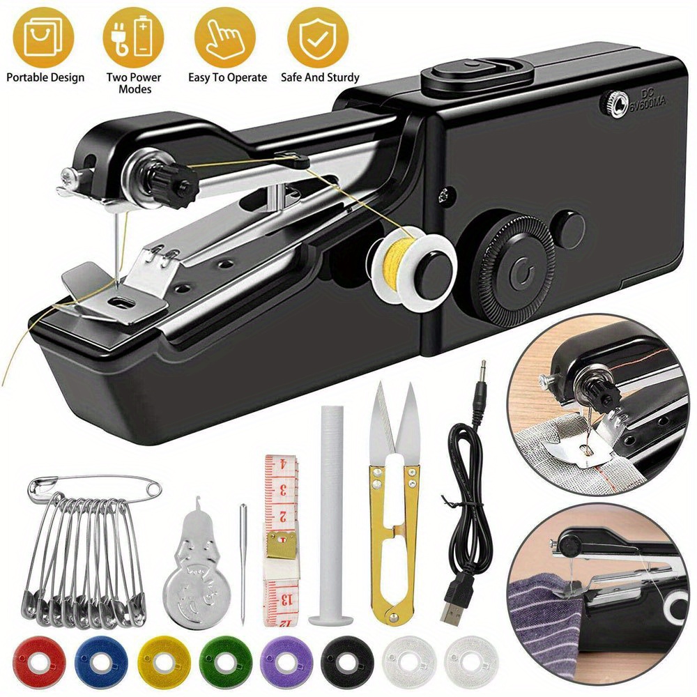 

Mini Diy Portable Sewing Machine Tailor Stitch Handheld Cordless For Home Travel