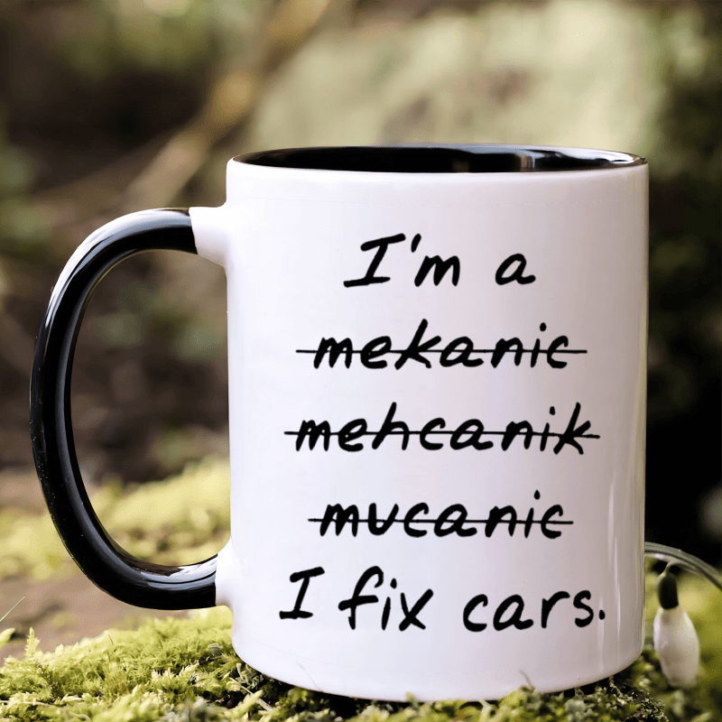 

1pc, Car Mechanic Gift, Funny Coffee Mug, 11oz Ceramic Coffee Mug, Summer And Winter Drinkware, Birthday Gift, Holiday Gift, Christmas Gift, New Year Gift