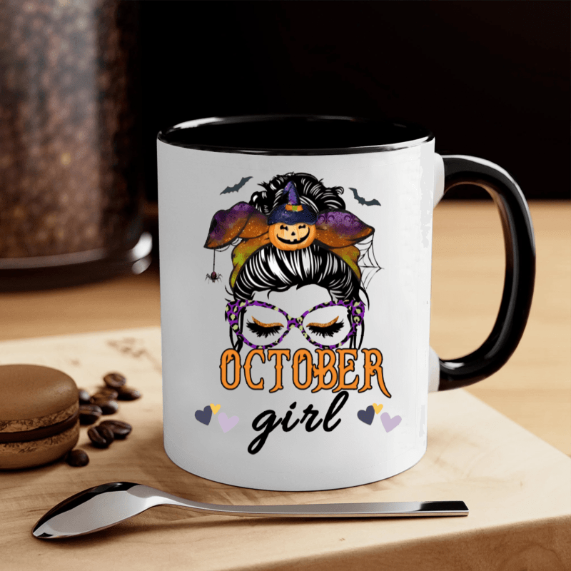 

1pc, October Girl, Unique , Funny Coffee Mug, 11oz Ceramic Coffee Mug, Summer Winter Drinkware, Birthday Gift, Holiday Gift, Christmas Gift, New Year Gift