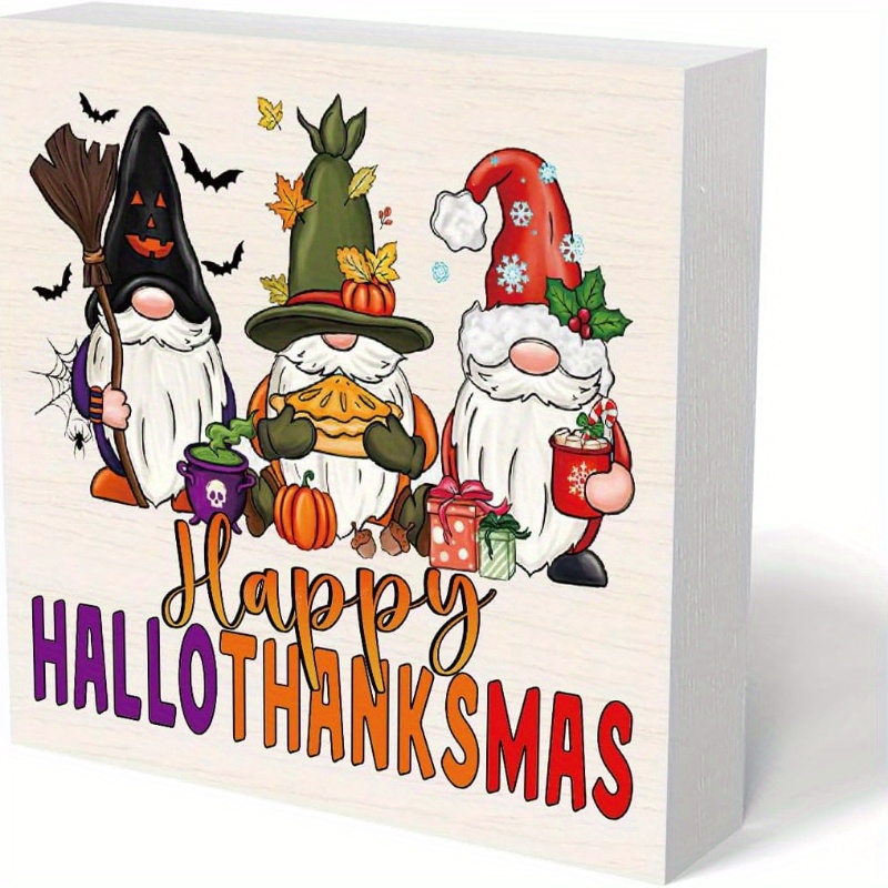 

Festive Hallothanksmas Gnome Pvc Desktop Ornament: Indoor & Outdoor Use, Home, Cafe, Garage, Restaurant Decoration