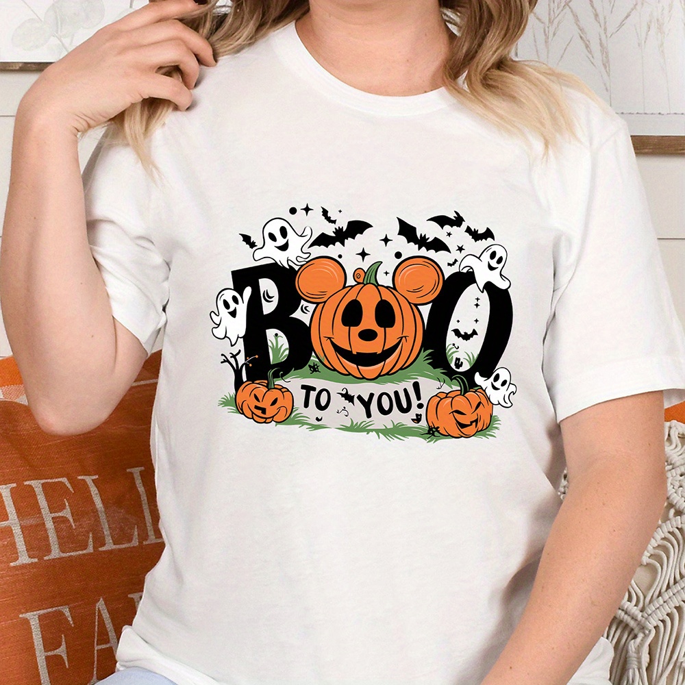 

Boo To You Pumpkin T Shirt, Boo Shirt, Spooky Season Tee, Mouse Shirt, Fall Tee For Woman And Man