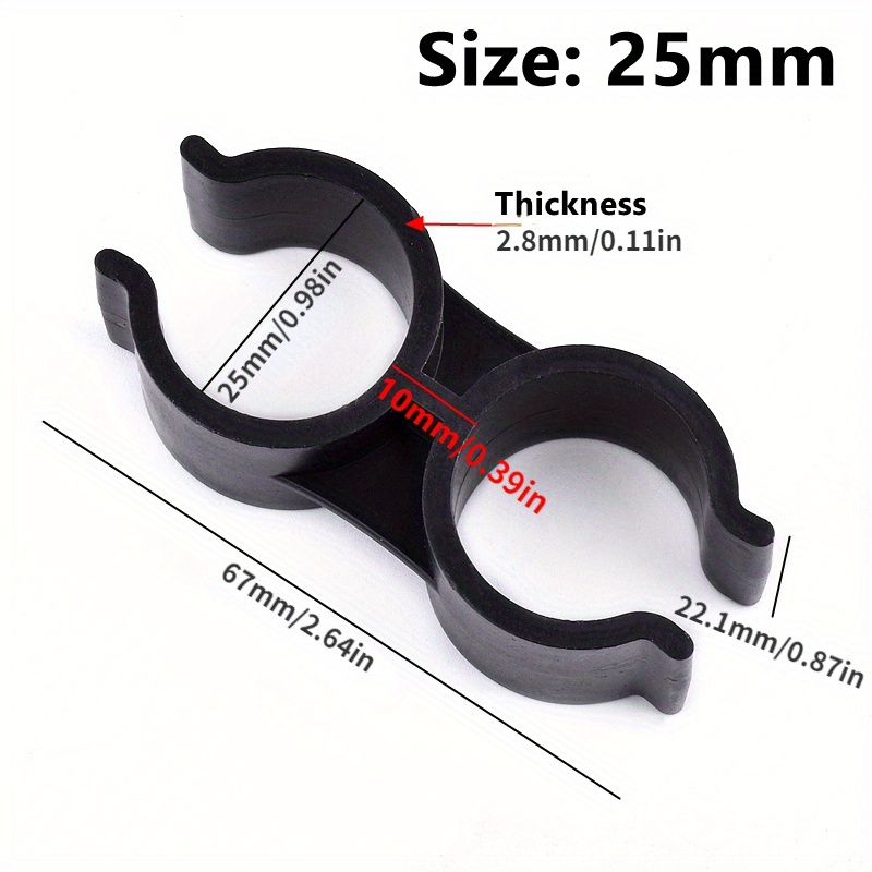 E-shop 2 Stück PVC Doppel-U-Klemmen für 20mm/25mm Gartenschläuche - Flexible Wasserrohrstütze & Bewässerungsgelenke, Einfache Installation