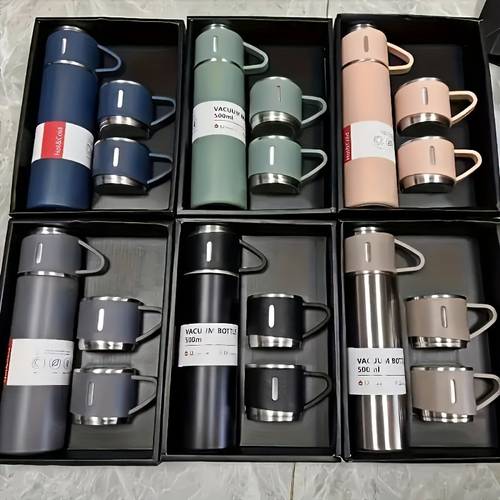 500ml insulated stainless steel vacuum bottle set maintains beverage temperature for hours ideal for travelers office employees students and outdoor lovers sturdy leak resistant and easy to clean