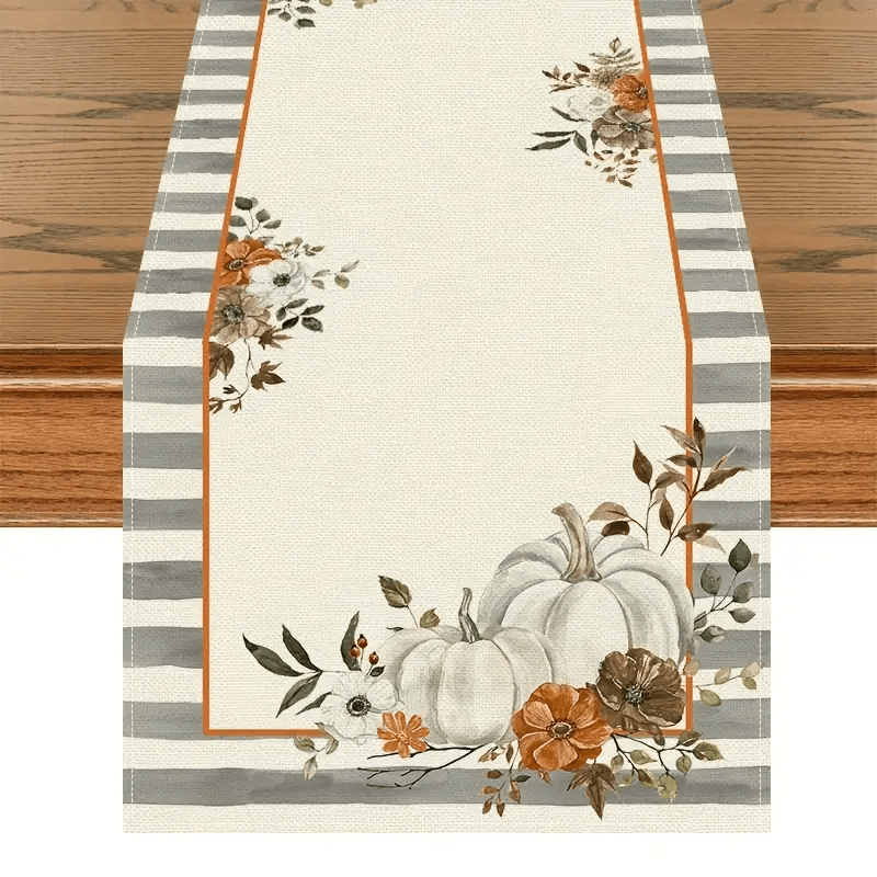 

Pumpkin Pattern Woven Polyester Table Runner - Rectangular Thanksgiving Table Decor With Design | Ideal For Seasonal Kitchen Décor & Indoor | Enhancing Daily & Party Decoration - 13 X 72 Inches