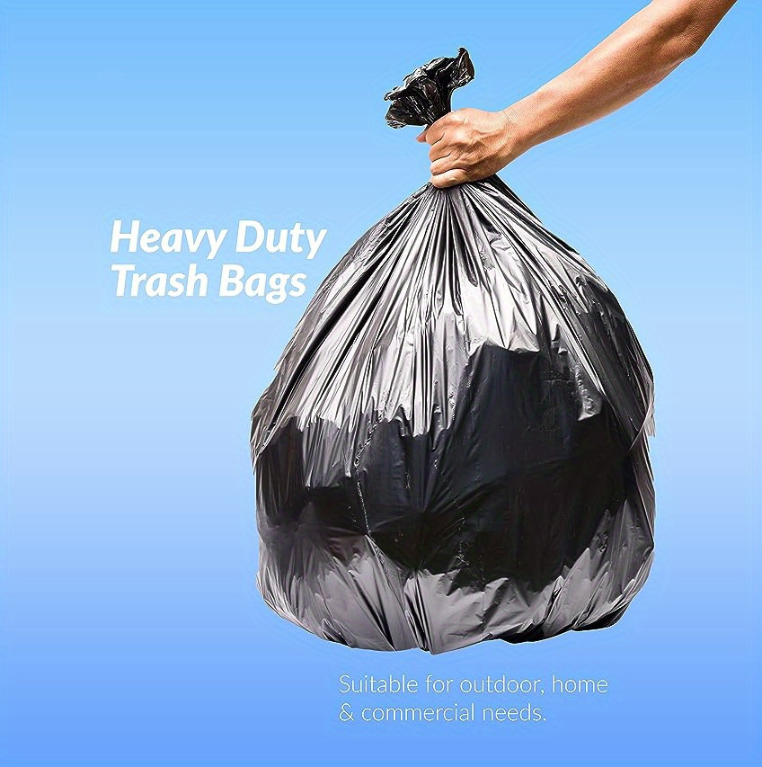 2 rolls of extra large heavy duty black trash bags     and supermarket use ideal for leaves and garbage details 8