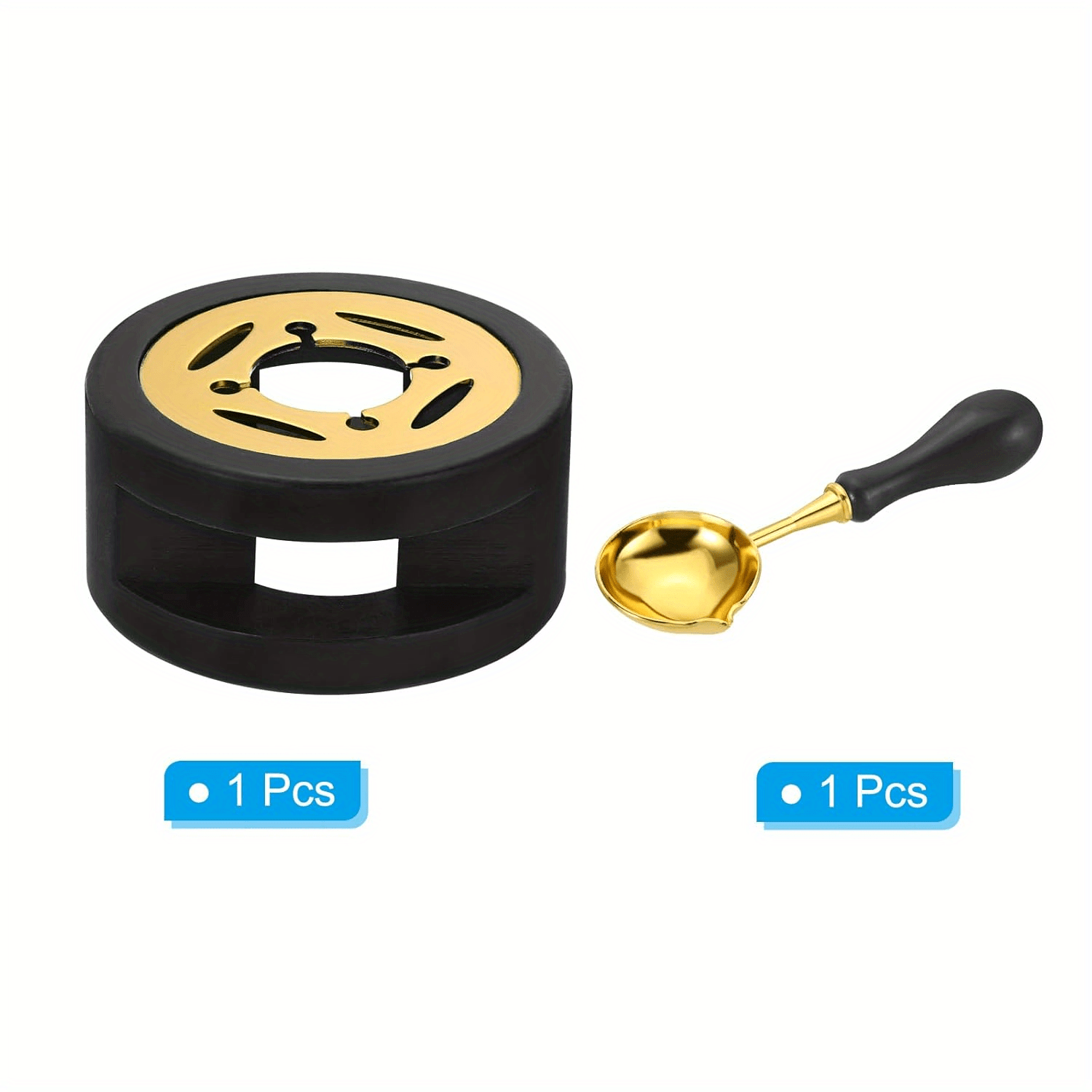 Vintage Wax Seal Stamp Warmer Furnace Stove Pot Melting Spoon Kit Stamp