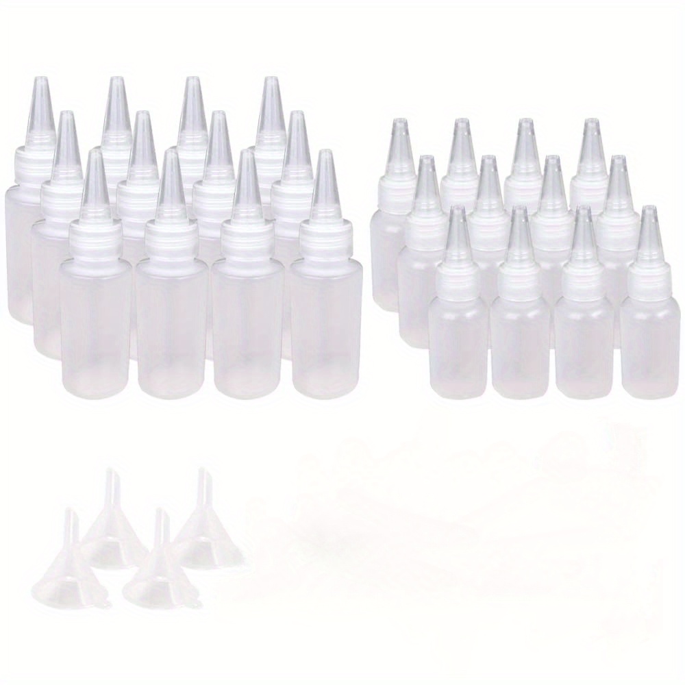 

24- Plastic Bottles Twist , 12 Each Of 30ml/60ml - Refillable, - For , , Art, Decorating & Painting, Includes 4 Funnels - Unscented