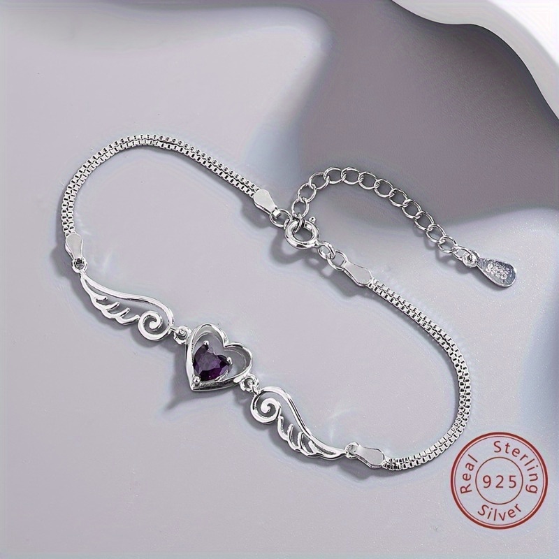 

925 Sterling Fine Chain Bracelet Inlaid With Natural Stone Temperament Handmade Decoration