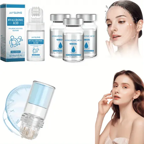 1set hydra roller microneedle stamp for face with 3pcs serum facial moisturizing stamp facial serum for types moisturizing moisturizing and moisturizing skin suitable for types