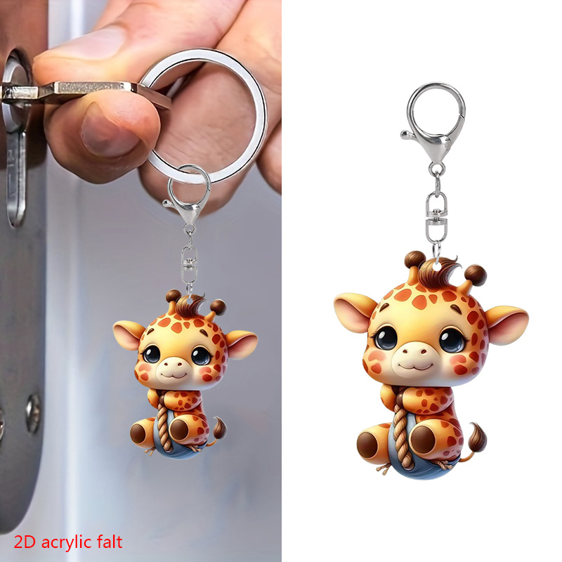 

Double-sided Giraffe Acrylic Keychain - Backpacks & Keys, Ideal Party Favor Or Birthday Gift