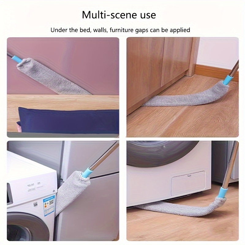 1pc Extendable Gap Dusting Brush with Plastic Handle, Washable Bed Underneath Cleaner, Durable Soft Bristle Brush, for Sofa, Bed, and Furniture, with No Electricity Needed, for Living Room, Bedroom, Bathroom, Kitchen, and Toilet Cleaning Tool