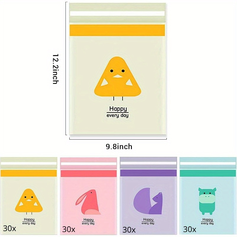 TEMU 120 Pack Disposable And Self-adhesive Trash Bags, Car Trash Bags, Cartoon Animal Patterned Trash Bags, Multi- Trash Bags, Suitable For Kitchen,