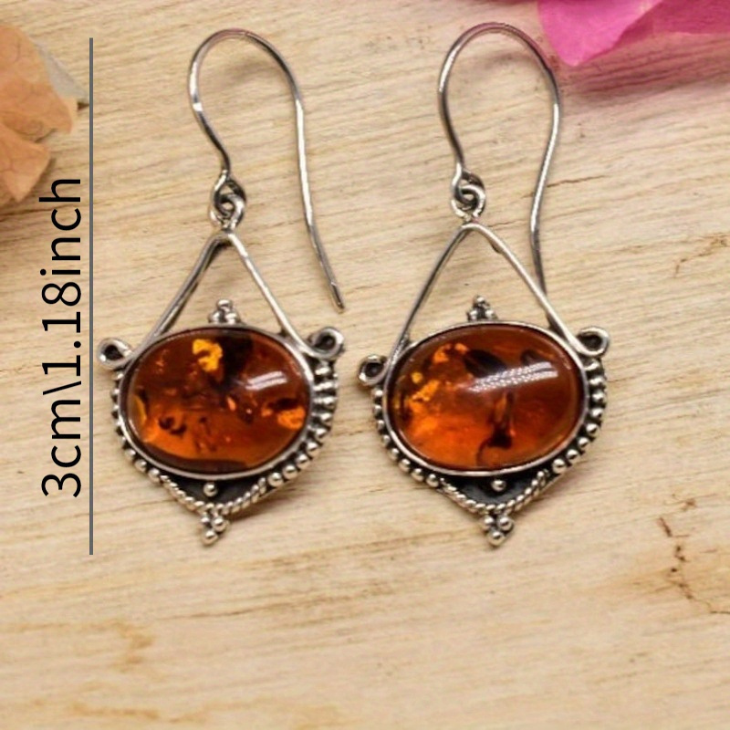 Amber Earrings Vintage Silver Perfect buy Gift Retro Boho