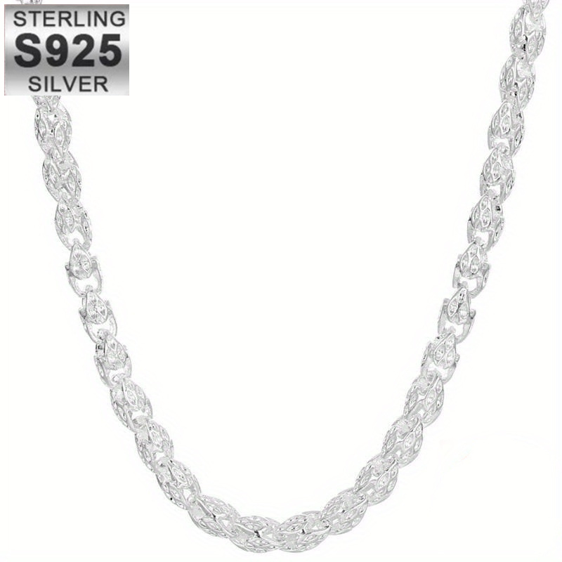 

Sleek Silvery, 925 Sterling Silvery Bamboo Chain Necklace - Hypoallergenic, Nickel-free Fashion Jewelry For - Perfect Gift For Any