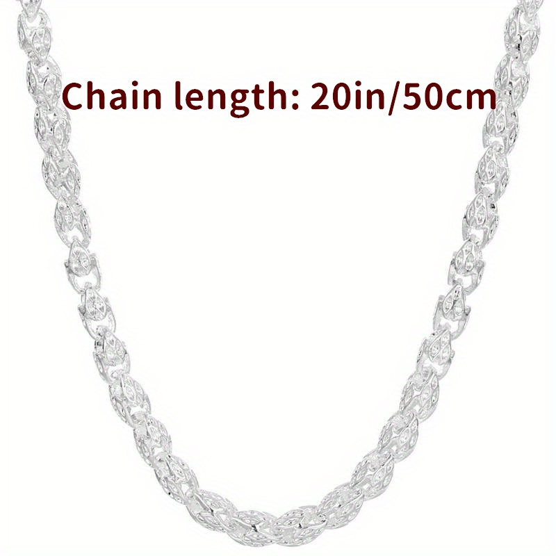 TEMU 925 Silvery Necklace - Hypoallergenic, -free For - For Any Occasion