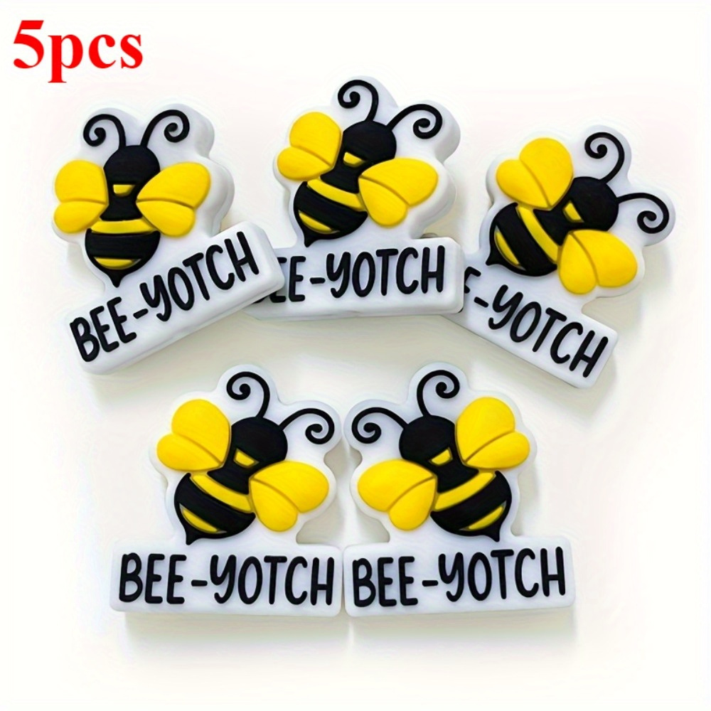 

5pcs Bee-shaped And Letter Beads For Making - Necklaces, Bracelets, And Crafts - Unique Beads For