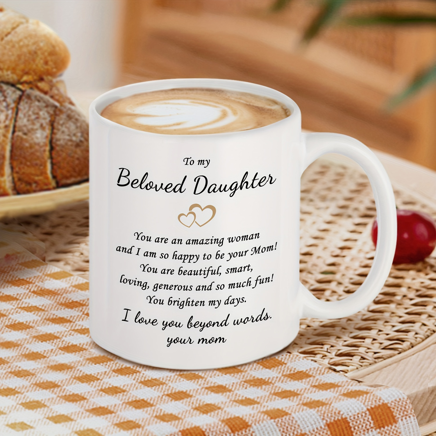 

Amazing Daughter" 11oz Ceramic Coffee Mug - Perfect Birthday Or Graduation Gift From Mom, Insulated & Reusable, Hand Wash Only