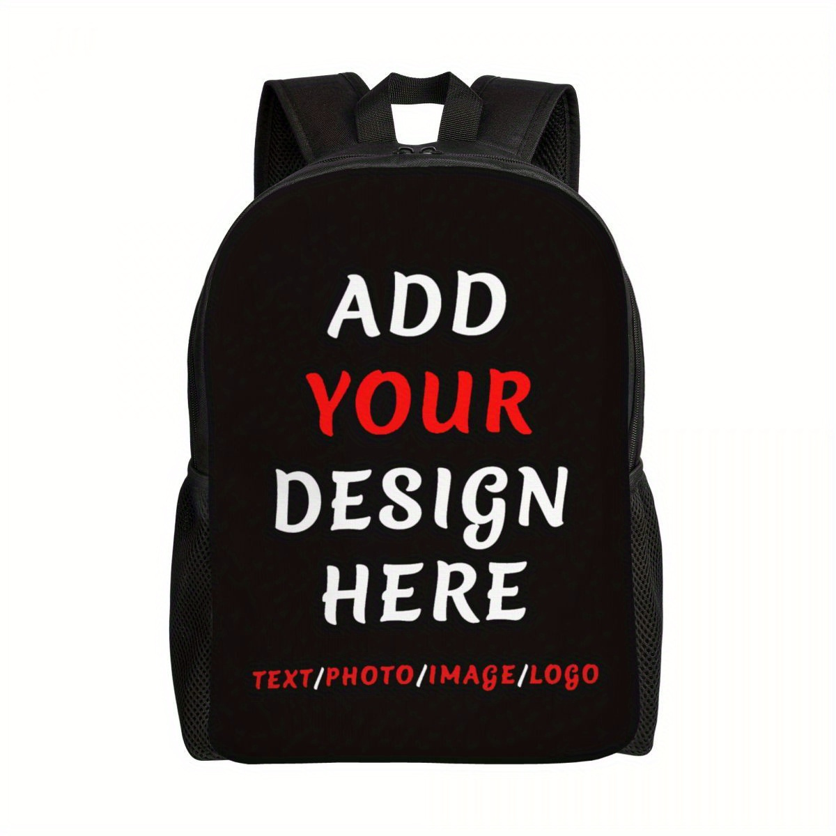 

Customizable Backpack - Multipurpose Daypack With Personalized Design Options, Durable Polyester Fabric, Ideal For Work And Travel - Add Your Own Photo, Text, Or Logo