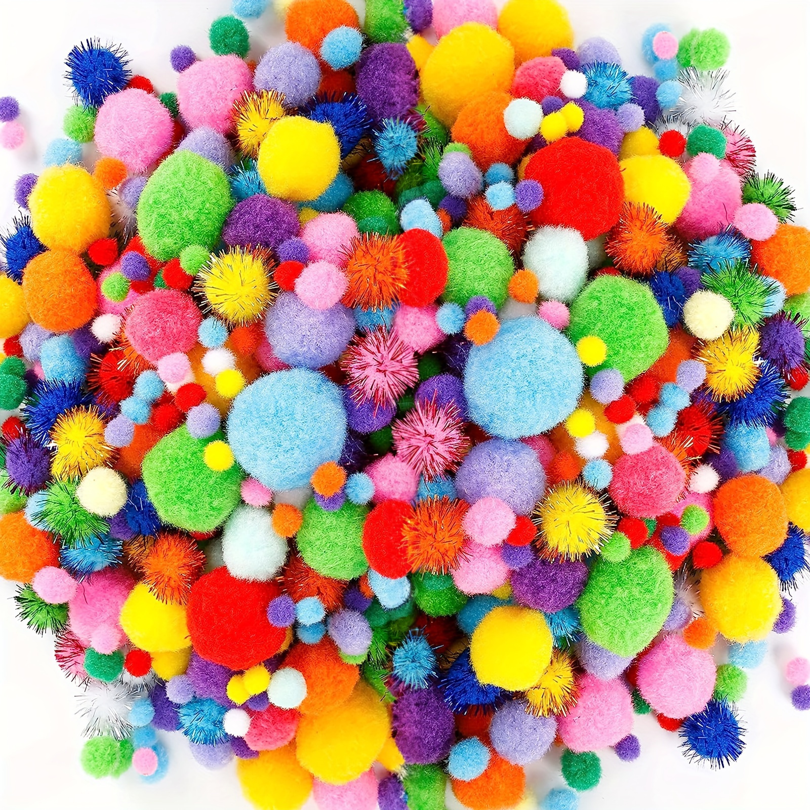 

1000pcs/pack Multicolor Acrylic Pom Poms, Assorted Sizes And Colors, Crafting Ornaments, Creative Decor, Art Supplies, Sewing Accessories, Safe And Versatile