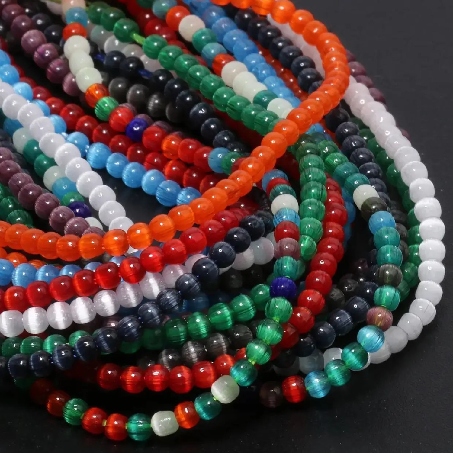 Small Shiny Cat Eye Beads for Jewelry Making