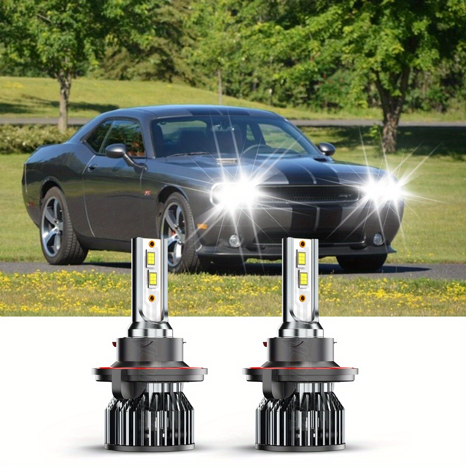 

Pack Of 2 9008 H13 Led Headlight Bulb Beam Challenger 2009-2014