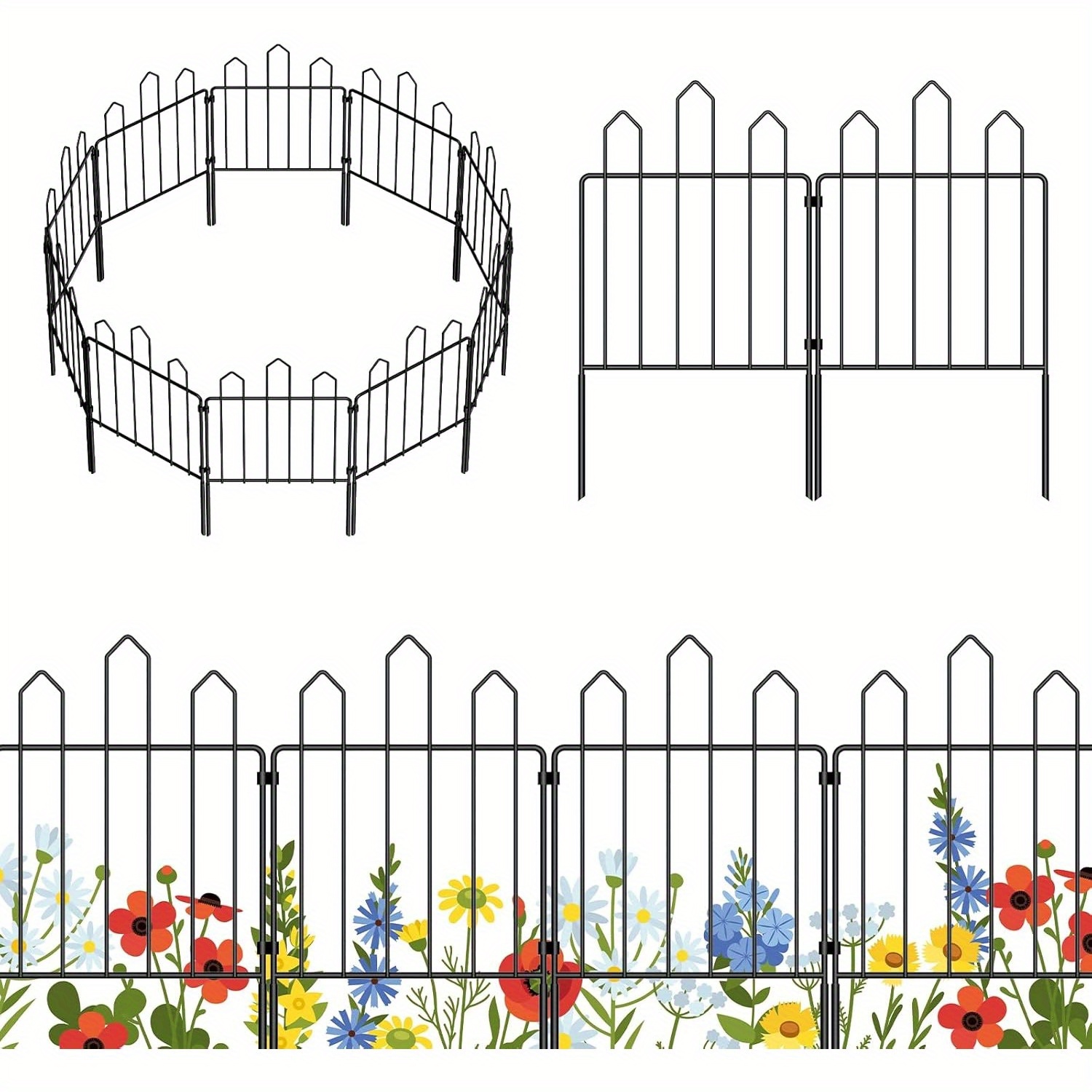 

Decorative Garden Fence, No Dig Rustproof Metal Wire Small Garden Fence Border For Dogs, Panel Fencing Animal Barrier Fences For Garden, Yard, Patio, Outdoor Decor