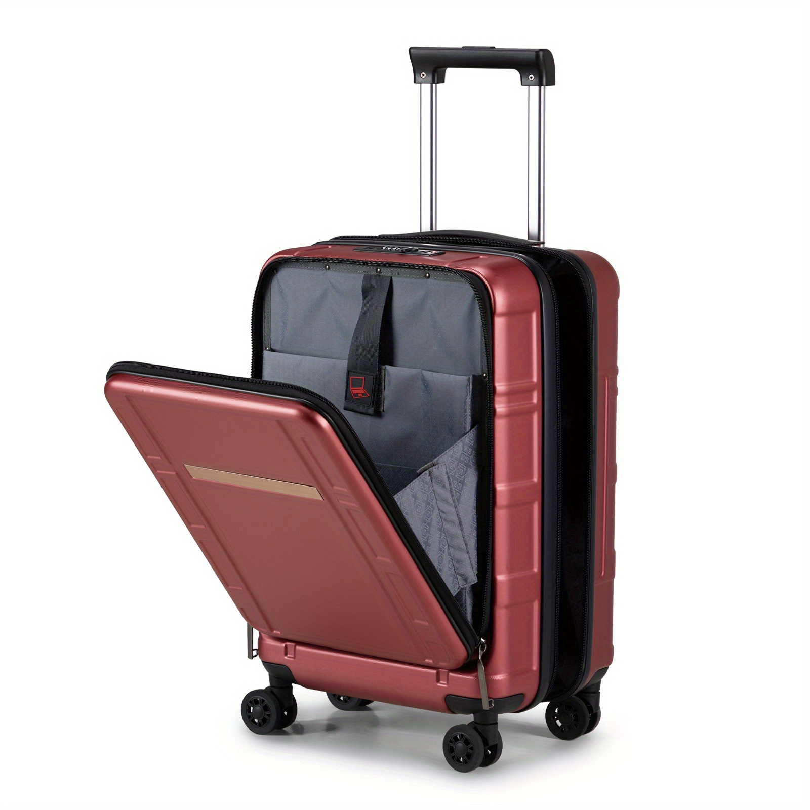 carry luggage 22 x 14 x 9 airline approved abs pc luggage Temu