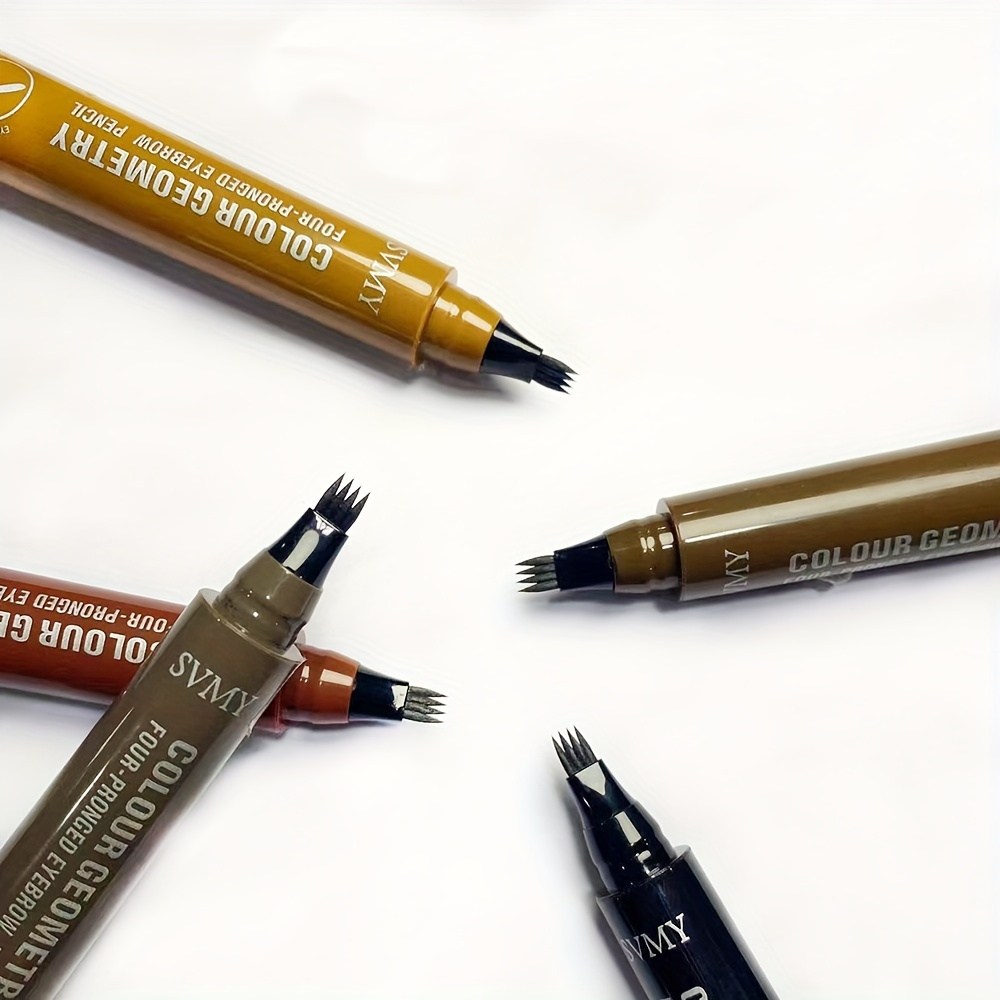 5pcs Long-Lasting Liquid Eyebrow Pencil with 4 Heads for All Light Beige Types - Soft, Natural, Waterproof and Shaping with Freezing Effect - Easy-to-Use Makeup Tool for Perfectly Defined Eyebrows Valentine's Day Gift