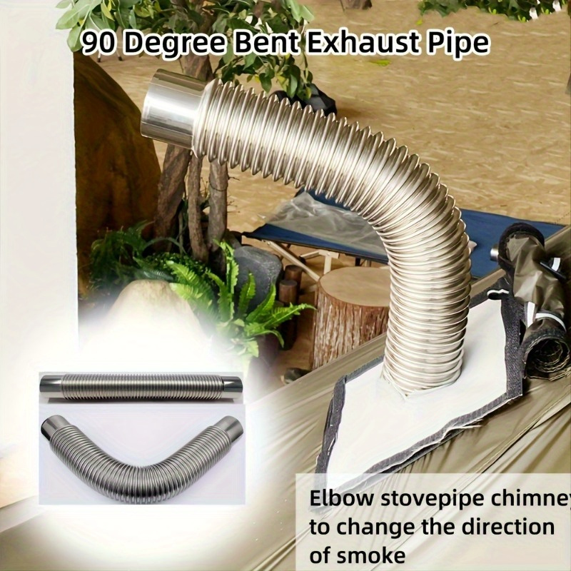 

Flexible Stainless Steel Stove Pipe With 90° Bend - Perfect For & Outdoor Cooking Accessories