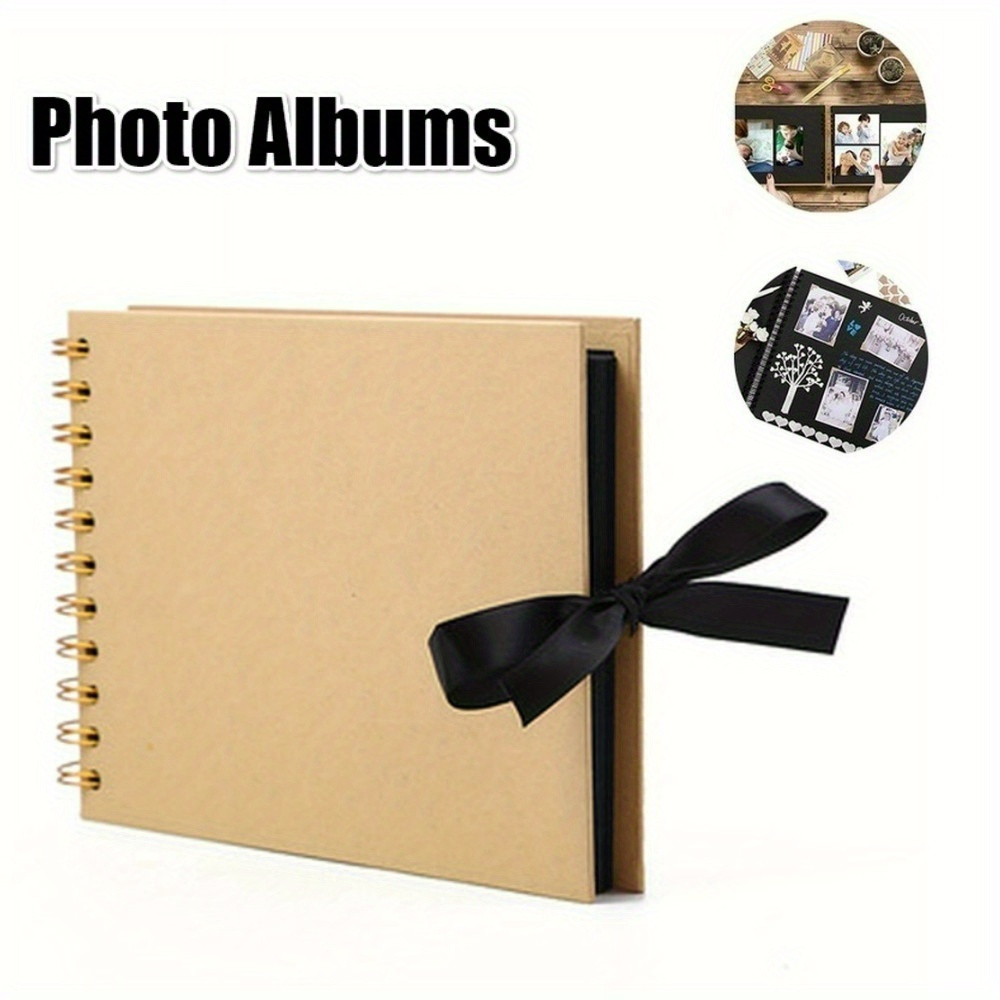 

1pc Elegant Paper Album With - 30 Pages, Cardstock Cover For Wedding, Anniversary, Birthday & Housewarming Gifts - Memory Book Keepsake In /black