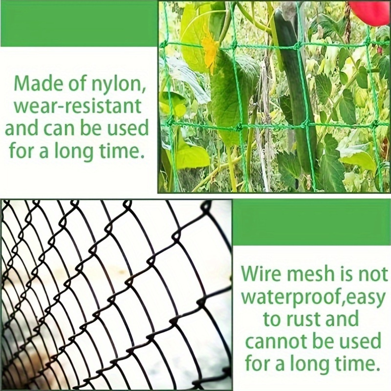 2pcs Heavy-Duty PVC Garden Trellis Mesh - Sturdy Support for Climbing Plants, Flowers & Vegetables, Durable Weather-Resistant Material with Easy Setup & Secure Stakes for Outdoor Gardening