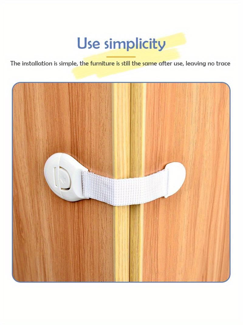 10 pack   white plastic safety cabinet locks   childproofing drawer door latch for   details 3