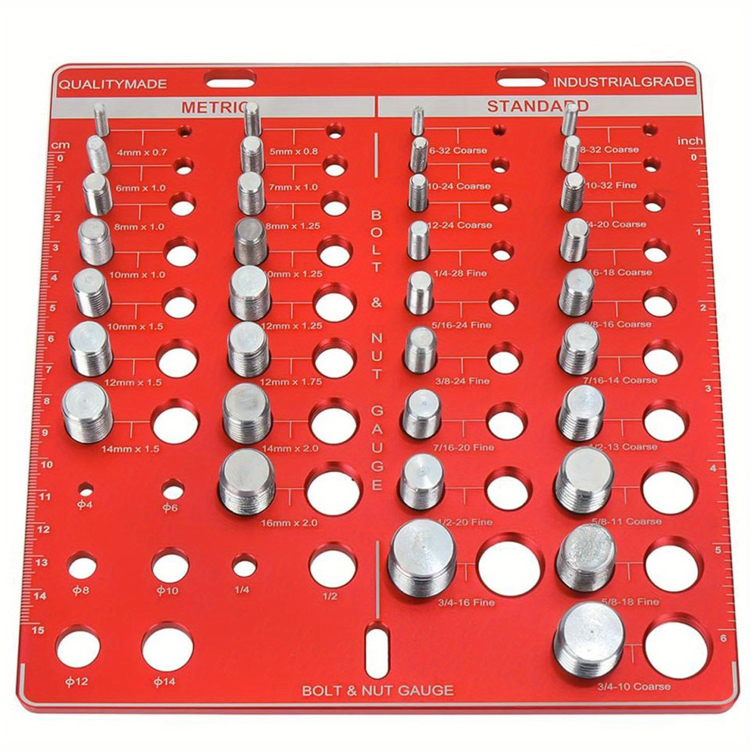 TEMU 42 Nut And Thread Checker Standard And Metric, Size And Thread Gauge With 19 Standard & 15 Metric & 8 Drill Bit Gauge, And Nut Identifier Gauge