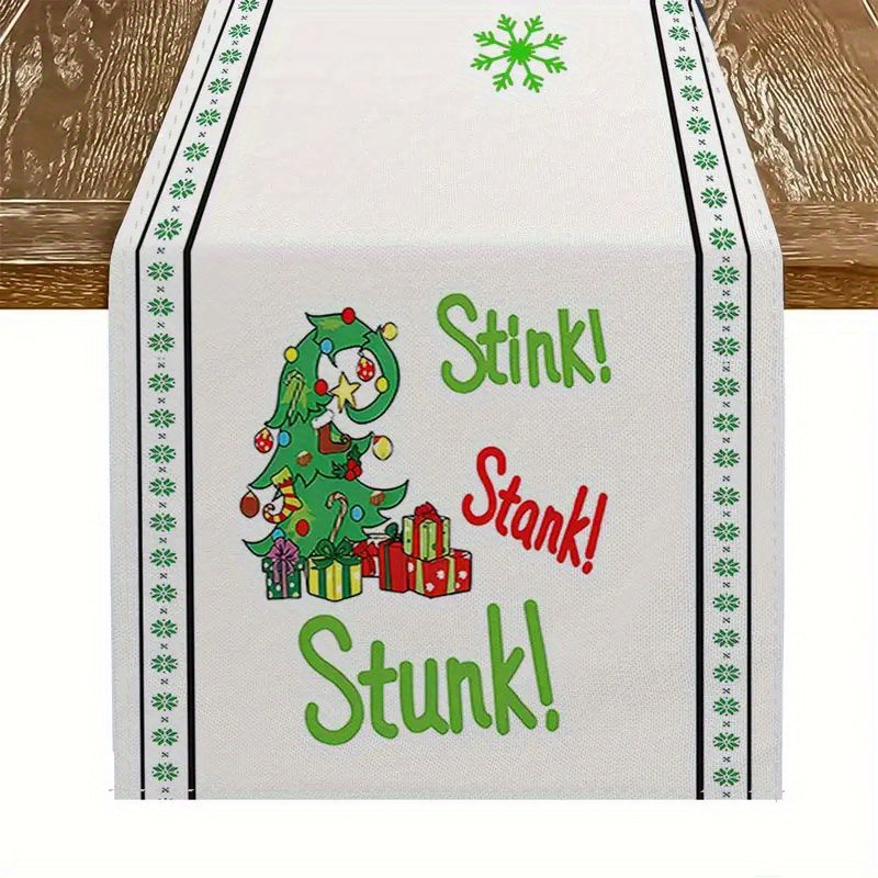 

Christmas Tree Table Runner - Farmhouse Style, Polyester, Holiday Decor, Dining & Parties Holiday Decorations