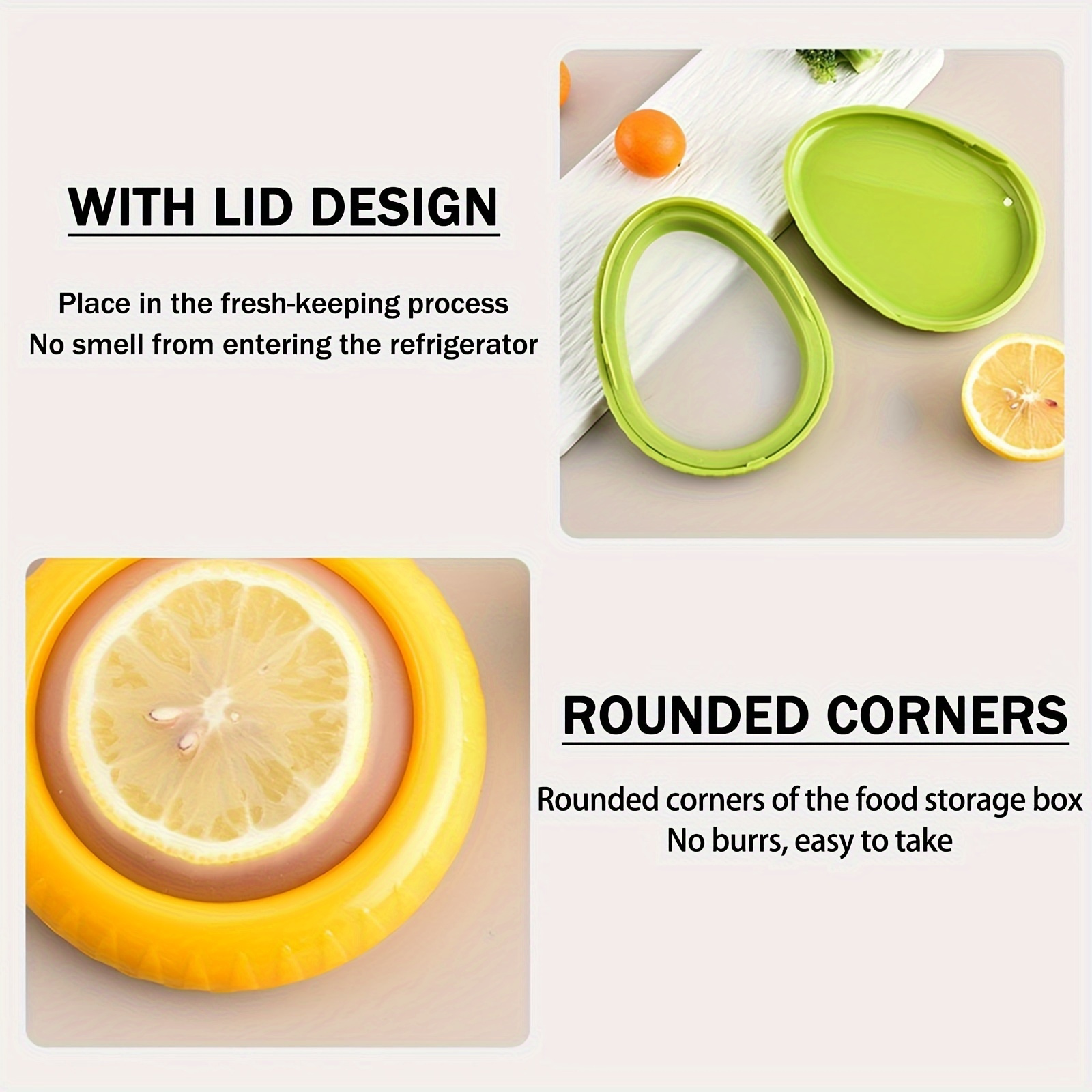 2024 premium silicone fruit and vegetable storage box reusable refrigerator container for avocado tomato onion lemon 4pcs details 6