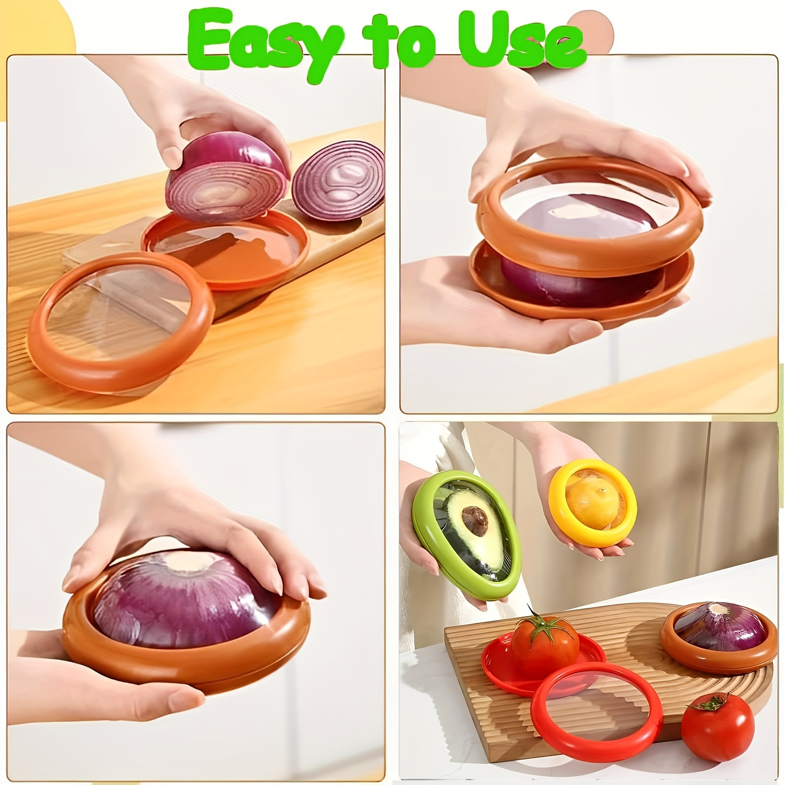 2024 premium silicone fruit and vegetable storage box reusable refrigerator container for avocado tomato onion lemon 4pcs details 9