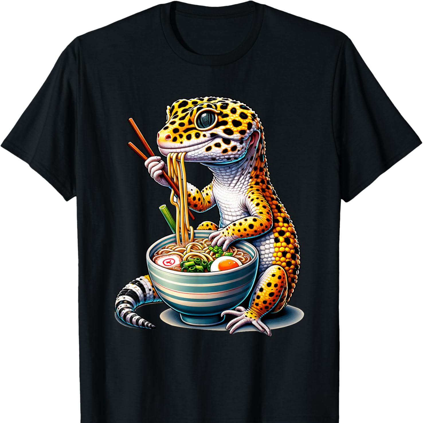 

Leopard Ramen Eating Noodles Bowl Yummy T-shirt