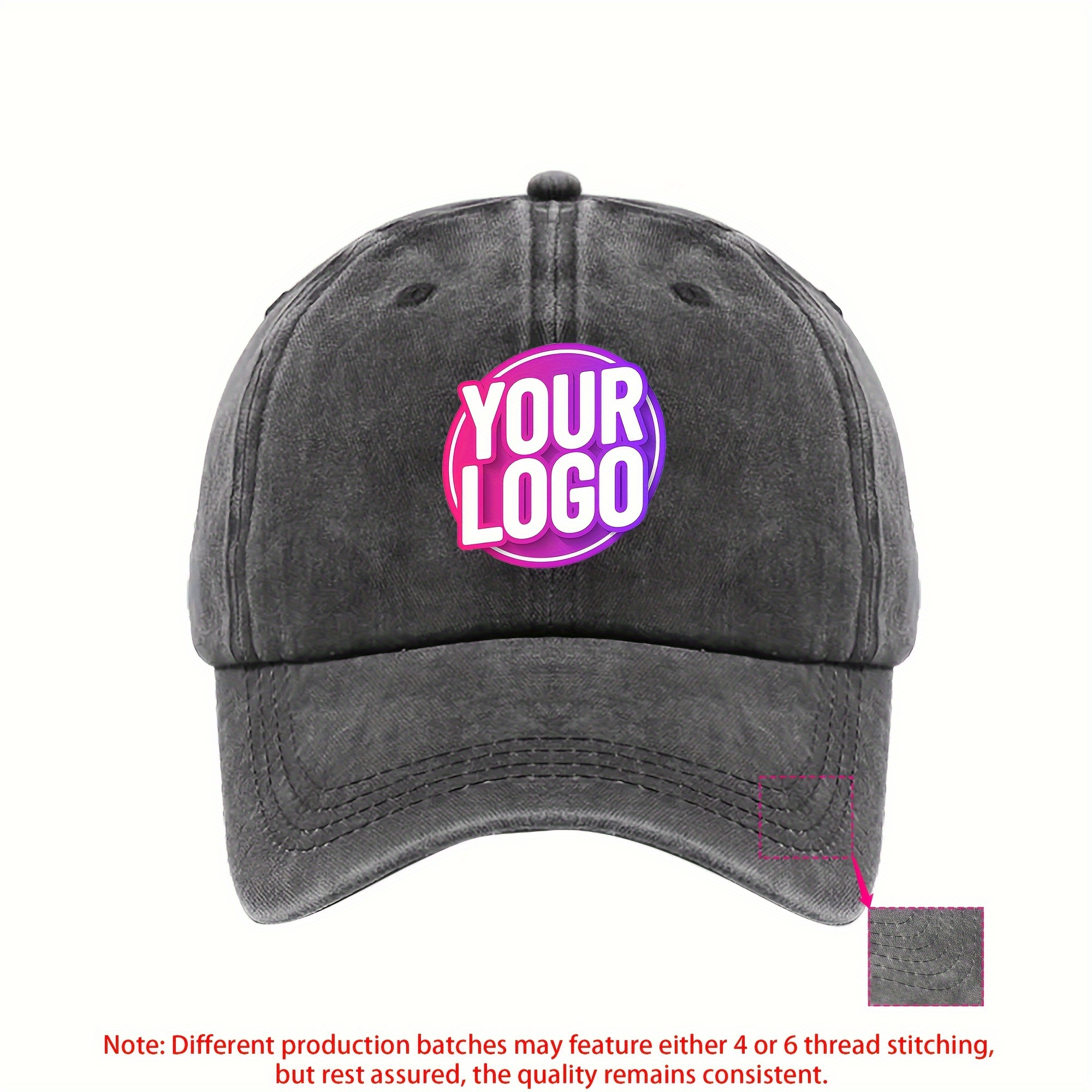 

Custom Logo Baseball Cap 100% Cotton - Casual Style, Personalized Hot Transfer Printing, Suitable For Team Orders - Pack Of 1